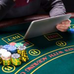 Online poker players sitting at the table